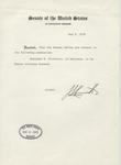 Senate of the United States - Letter Approving Civiletti's appointment