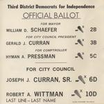 Third District Democrats for Independence - Official Ballot